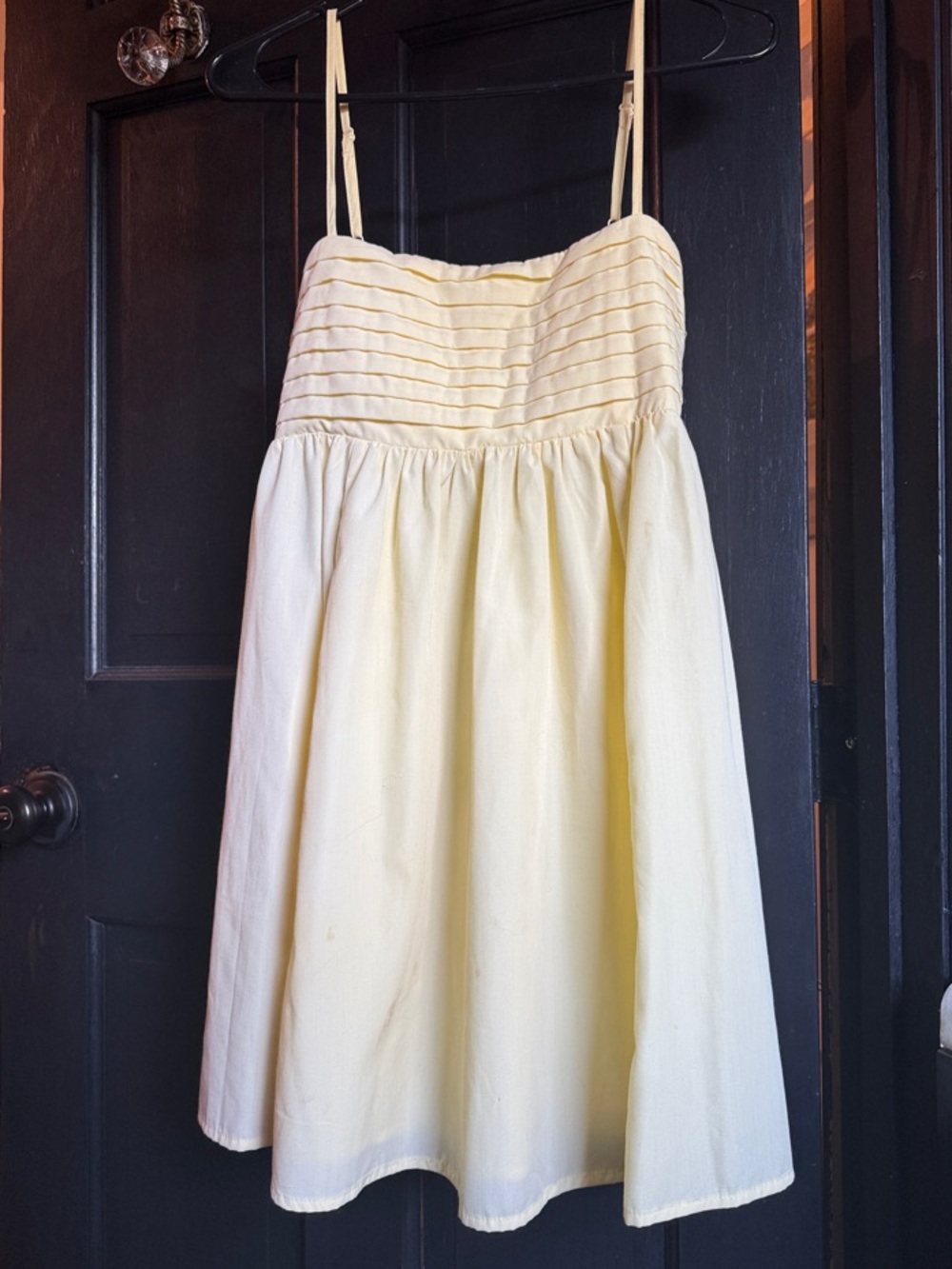 miami Light Yellow Smocked Bodice Mini Dress